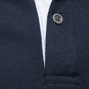 เสื้อโปโลแขนสั้นของผู้ชายผ้าฝ้าย100% เสื้อกีฬาโปโลผ้าฝ้ายคอตตอนเสื้อกอล์ฟผู้ชายเสื้อโปโลลำลองโลโก้ - Product Image 3