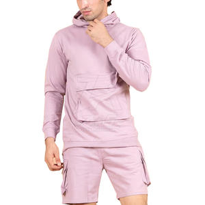 ชุดเสื้อมีฮู้ดและกางเกงขาสั้นลำลองสำหรับผู้ชายผ้าคอตตอน100% คอลเลคชั่นฤดูหนาวใหม่2024 - Product Image 1