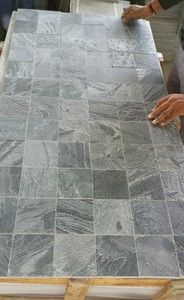 Bạc grey quartzit <span class=keywords><strong>Slate</strong></span> 100x100 mét thiết kế hiện đại mài dũa chải kết thúc trang trí hồ bơi gạch lát sàn tường ốp khảm đá - Product Image 3