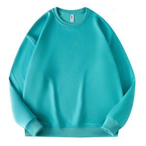 เสื้อสเวตเตอร์คอกลมสำหรับผู้ชาย, เสื้อสเวตเตอร์คอตตอนผสมสีพื้นเสื้อ380GSM - Product Image 6