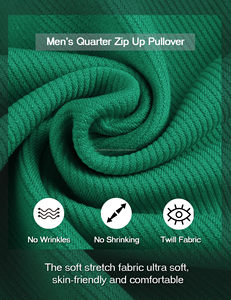 Sweat-shirt à demi-fermeture éclair pour hommes pull à manches longues décontracté Polo sweat Slim Fit col montant chandails avec poche - Product Image 5