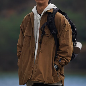 Logo personnalisé OEM Chemise tricotée à manches longues noire pour hommes d'affaires Nouvelle version coréenne du printemps avec motif uni pour le travail - Product Image 3