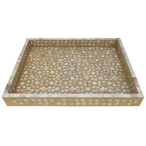 Nueva Bandeja de Servicio de Té y Café con Incrustaciones de Nácar, Estilo Árabe, Bandeja Decorativa con Incrustaciones de Nácar para Mesa de Hogar u Hotel - Product Image 1