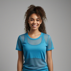 Streetwear maille transparente Sexy T-Shirts femmes 100% Polyester col rond maille t-shirt dames été plage natation maille transparente t-shirts - Product Image 1