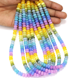 Perles Rondelles en Quartz Arc-en-ciel Multicolores Grade AAA (7-8mm) 15 Pouces/brin pour la Fabrication de Bijoux - Product Image 1