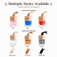 Diffuseur miniature en bois personnalisé avec logo, rechargeable, parfum liquide pour voiture, flacon en verre suspendu, longue durée, 8 ml, huile parfumée pour voiture, désodorisant pour voiture