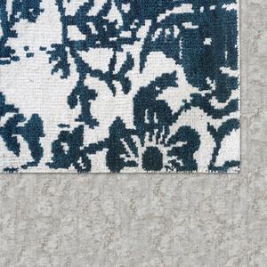 Tapis géométrique noué à la main, design moderne bleu ivoire, en laine de qualité supérieure, écologique, adapté aux animaux domestiques, tapis de luxe pour salon - Product Image 2