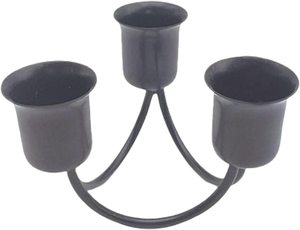 Vente en gros de fournitures personnalisées de décoration de mariage, ensemble de 3 bougeoirs à piliers dorés en métal - Product Image 6