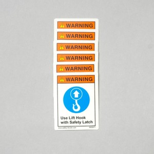 Calcomanía de Advertencia con Símbolo de Aparejo de Acción Obligatoria AGS M45, Gancho de Elevación, Pestillo de Seguridad, Etiqueta de Seguridad Visual para Polipasto, Impermeable - Product Image 3