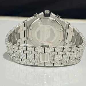 Montre mécanique personnalisée de luxe design hip hop verre analogique en acier inoxydable de haute qualité nid d'abeille VVS moissanite diamant - Product Image 4