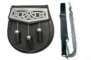 Cuir écossais et crin de cheval Sporrans Kilt en cuir véritable gaufré Sporrans Poil de cheval traditionnel à bas prix Sporrans - Product Image 5