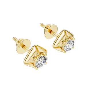 Pendientes de Diamantes Cultivados en Laboratorio, Corte Brillante Redondo, 0.4782 CT, para Mujer, VVS-VS EF CVD, Oro de 18K, 14K, 10K y Plata 925, Color Rosa - Product Image 5