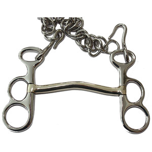 Mors de dressage western en acier inoxydable avec chaîne en acier et logo personnalisé - Product Image 1