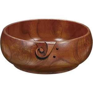 Cuenco de hilo de madera hecho a mano natural, cuencos de almacenamiento de hilo de ganchillo para tejer ganchillo, cuenco de hilo de madera del exportador indio - Product Image 3