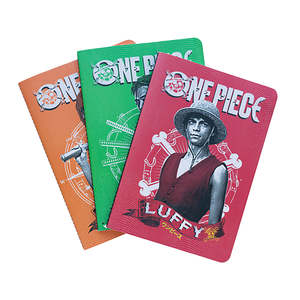 Juego de 3 Cuadernos de Tapa Dura DIN A5 con Diseño de One Piece, Encuadernación en Espiral y Cubierta de Cuero PU - Product Image 4