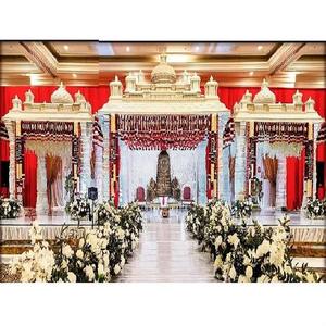 พิธีแต่งงานอินเดียใต้สุดหรู แมนาวาราย มันดาปัม แมนาวาราย มันดาปัมอันงดงามสำหรับงานแต่งงาน ฉากหลังขาตั้งโลหะ จัดวางที่ฟลอริด้า - Product Image 1