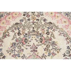 Alfombra de área de 4,5x4,5 pies, estilo clásico, rosa, Beige, lana de retazos, piel sintética de conejo, látex para uso en pasillos grandes - Product Image 5