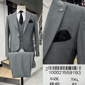 Durable Slim Fit Mens Suit 80% Lana 20% Poliéster para una apariencia elegante de larga duración - Product Image 2