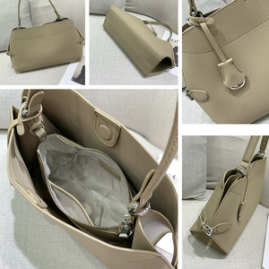 Elegante Bolso Hobo de Cuero Genuino Azul con Cierre de Solapa y Correa Única para Uso Diario de Mujeres - Product Image 2