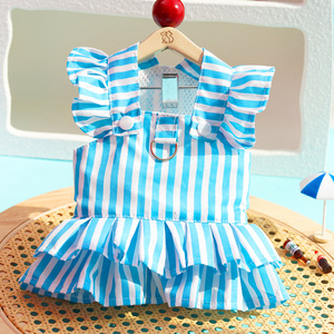 Robe pour animaux de compagnie, design élégant, tendance, imprimé simple, printemps été, confortable, respirante, luxe, vente en gros pour chats - Product Image 2