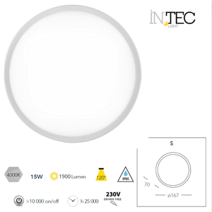 15Watt bianco rotondo LED bagno vanità illuminazione impermeabile plafoniera con luce naturale colore 4000K - Product Image 3