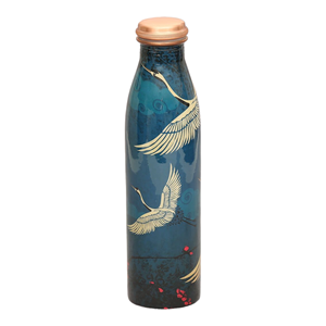 Custom Print & Logo Handcrafted Pure Copper Water Bottle with Lid Sports Camping Gym Use Direct <b>Accessory</b> Yoga Drinking Water - Product Image 1