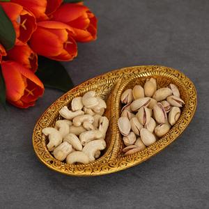 Bandejas de servicio de diseño único y moderno hechas de metal con vajilla de cocina de color dorado, bandejas de uso para hoteles en casa - Product Image 3