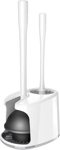MR.SIGA Toilet Plunger and Brush with <b>Holder</b> for Toilet Cleaning, White - Product Image 5