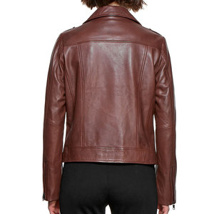 2025 femmes décontracté Faux cuir fermeture éclair à manches longues veste moteur motard Style vêtements d'extérieur pour l'automne hiver - Product Image 3