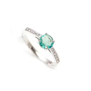 Piedra de apatita corte redondo Plata de Ley 925 banda minimalista mujer chica aniversario cumpleaños regalo - Product Image 1