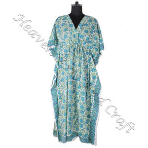 2025 plage taille libre 100% coton femmes chauve-souris longue caftan robe fabricant de vêtements pour femmes concepteur indien coton Kimono longue - Product Image 3