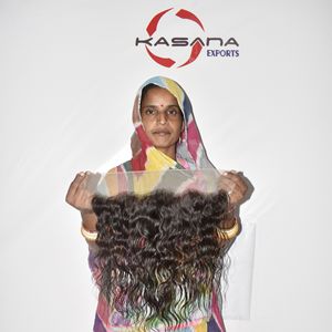 13*4 Frontal Bouclé, Tissage Indien en Gros pour Femmes, double trame machine, ondulation profonde, cuticules alignées, sans traitement, Cheveux 100% naturels - Product Image 2