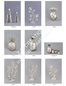 Sculpture artisanale argentée en métal aluminium sculptée à la main avec couleur personnalisable et décor de vase de table de mariage avec logo - Product Image 6