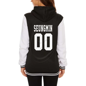 Banchan Felix Hyunjin Jeongin Changbin Jisung Minho Seungmin Chaqueta universitaria para mujer Sudadera con capucha Sudadera bordada teñida - Product Image 3