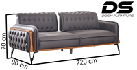 Meilleure Vente : Canapé Modulable Chester Moderne à Trois Places, Style Italien, Revêtement Amovible en Bois, Idéal Hôpital, Appartement, Villa