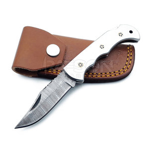 Couteau de chasse damas forgé à la main couteau de poche pliant damas pour camping en plein air meilleure vente - Product Image 2