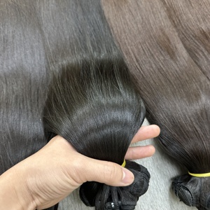Extensions de cheveux vierges vietnamiens, couleur piano blonde, 8 pouces, double trame, tissage à la machine |   Surpiqûres solides et sécurisées | - Product Image 4