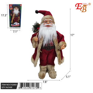 Personnalisable 16 \ "Style Nordique Père Noël Jouet avec Lumière Musical Cadeau Sac 30cm Décoration de Table avec 16pcs/CS - Product Image 1