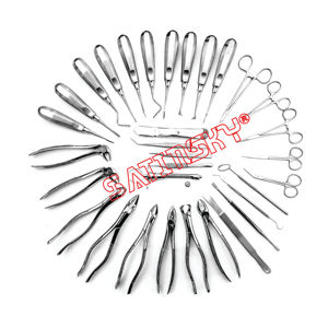 Satinsky – Kit d'extraction dentaire manuel de haute qualité, 32 pièces, comprenant élévateurs et forceps, professionnel, classe III CE - Product Image 1