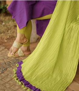 Kurtis y pantalones de algodón para adultos hechos a medida con tela Camric estilo Salwar vestido gris y traje drapeado negro tamaños disponibles - Product Image 6