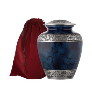 Urne souvenir Urne de crémation adulte en aluminium de conception de marbre brun foncé pour les cendres humaines sacrées - Product Image 6