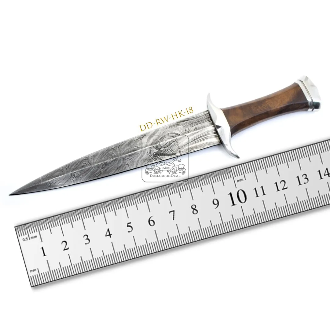 Couteau en acier damas DD-RW-HK-18 bois de rose de haute qualité couteau fait à la main en bois naturel avec gaine en cuir 192 couches couteau personnalisé