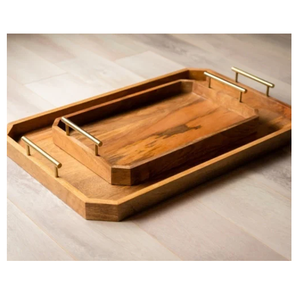 Bandeja de madera de mango Hogar Restaurante Hotel Accesorios de cocina Artículo decorativo para el hogar Bandeja de madera - Product Image 3