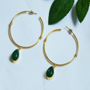 หรูหราออกแบบ18K ต่างหูชุบทองเครื่องประดับแฟชั่นทรงกลมสำหรับผู้หญิงและเด็กผู้หญิงสวมใส่ในงานแต่งงาน, hldi, mehendi - Product Image 1