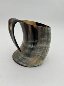 Auténtica Taza Vikinga de Cuerno Ecológica, Hecha a Mano, de Cuerno de Búfalo, con Bolsa de Regalo, de Grado Alimenticio, Estilo Medieval para Cerveza de Hombre - Product Image 5