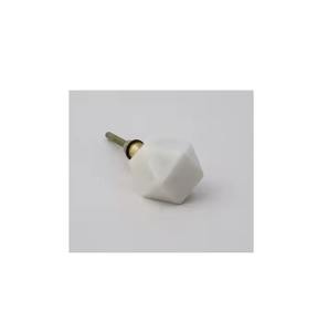 Perilla de Puerta Antigua de Mármol Blanco de Alta Calidad con Forma de Diamante para Gabinetes, Cajones, Armarios y Decoración del Hogar - Product Image 1