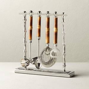 ชุดเครื่องมือบาร์สแตนเลสพรีเมียมพร้อมขาตั้งไม้ อุปกรณ์ทำค็อกเทลระดับมืออาชีพ ทนทาน ใช้ได้กับบาร์ที่บ้าน - Product Image 5