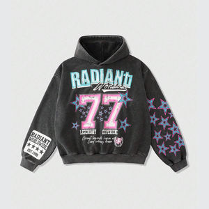 เสื้อฮู้ดซิปหน้าเต็มตัวสำหรับผู้หญิง ผ้าคอตตอนถักเนื้อหนา พิมพ์ลายด้านหน้า สไตล์สตรีทแวร์ OEM สำหรับฤดูหนาว ผลิตในปากีสถาน รับผลิตตามแบบ - Product Image 1