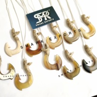 Meilleure vente collier indien authentique corne de vache hameçon pour hommes pendentif tribal naturel fait à la main bijoux de style hawaïen