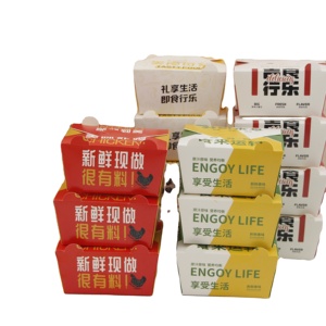 Kustom dicetak anak-anak Set makanan ringan <span class=keywords><strong>Burger</strong></span> Makanan Cepat kertas wadah kentang goreng ayam sayap kotak kemasan - Product Image 2